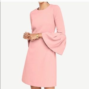 Ann Taylor blush pink flare sleeve dress (new)